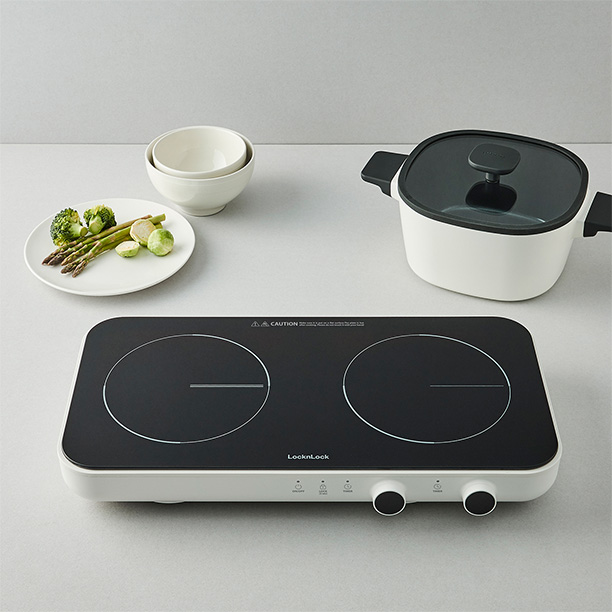 Bếp Điện Từ Đôi Locknlock Square Double Induction, 220240V, 50/60Hz, 1500W+1300W Màu Trắng - EJI326WHT, , large image number 4